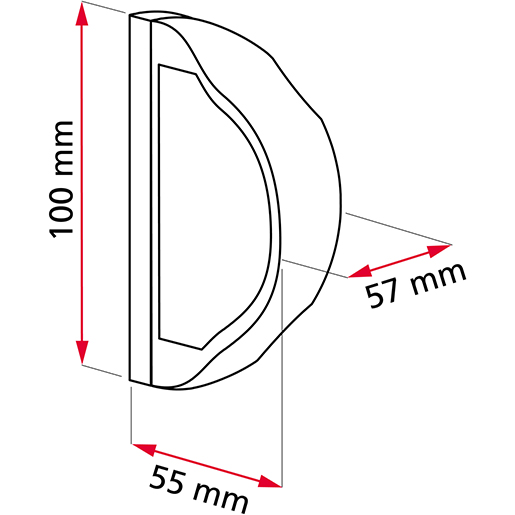 Technische Zeichnung von LED-Kennzeichenbeleuchtung 100