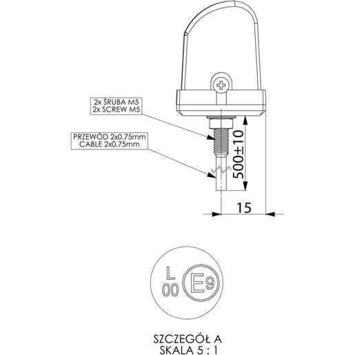 UNIV.KENNZEICHEN LICHT 12/24V Technische Zeichnung von UNIV.KENNZEICHEN LICHT 12/24V 105