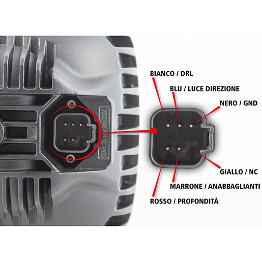 LED-KOMBO-SCHEINWERFER 9,5 Technische Zeichnung von LED-KOMBO-SCHEINWERFER 9,5" 12/24V LINKS 105