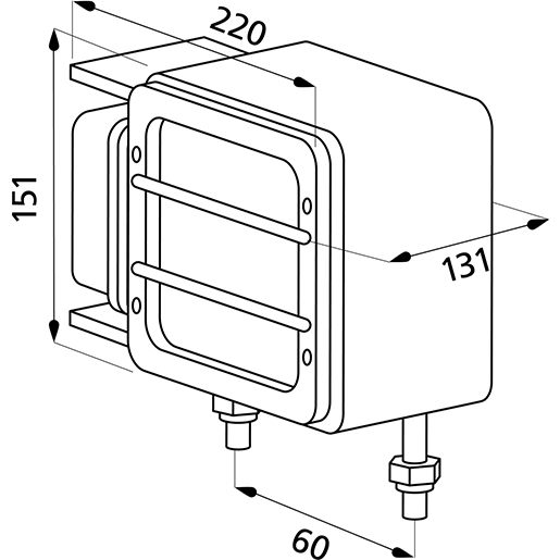 Technische Zeichnung von Asymmetrischer Scheinwerfer 100