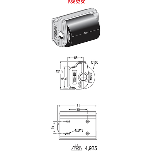 Disegno tecnico di Tamponi paracolpo anti-usura 105