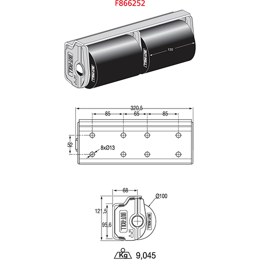 Disegno tecnico di Tamponi paracolpo anti-usura 110