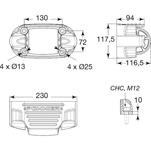 Dessin technique de BUTOIR S.ROLL -H1E 1 ROUL HORZ 100