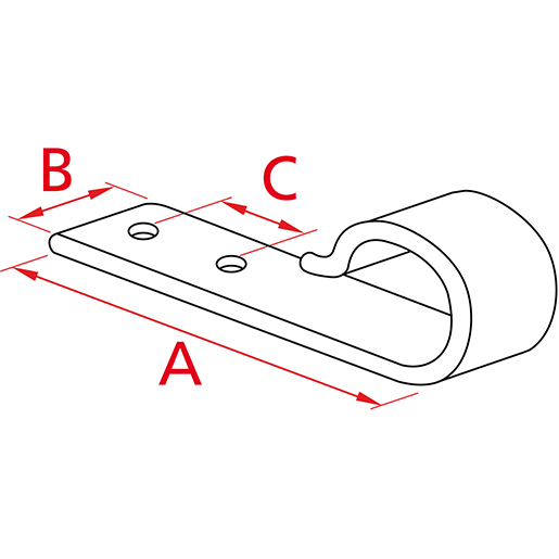 Disegno tecnico di Ganci in ferro zincato e alluminio 100