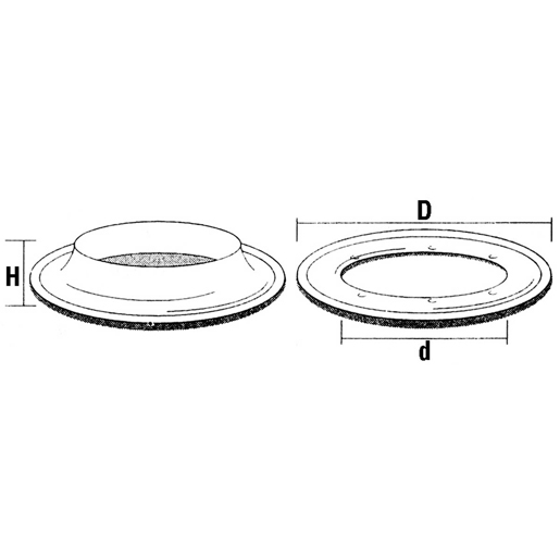 Disegno tecnico di Occhielli in alluminio tondi ed ovali 100