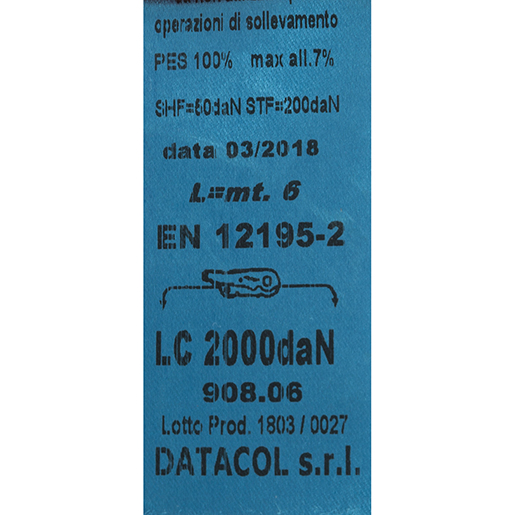 Détail de SANGLE ANNEAU AVEC CLIQUET 6 MT 300