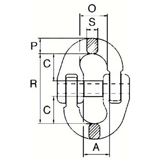 Dessin technique de Maillon de connexion pour les chaînes 100