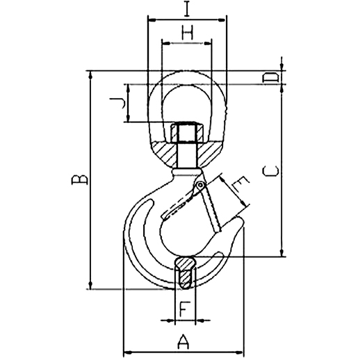 Dessin technique de CROCHET PIVOTANT 15000 KG 100