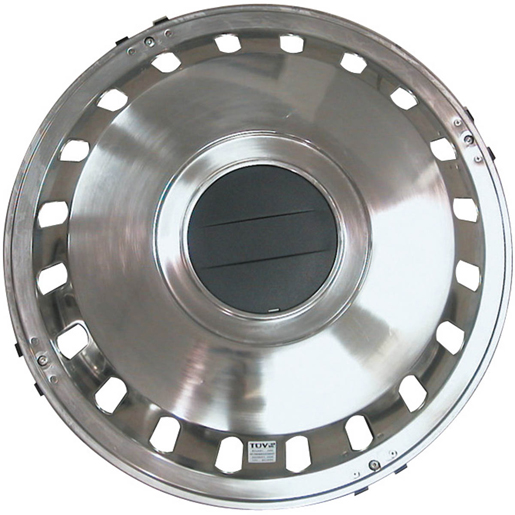 Copricerchi in acciaio INOX AISI 304 2° serie con coppetta centrale
