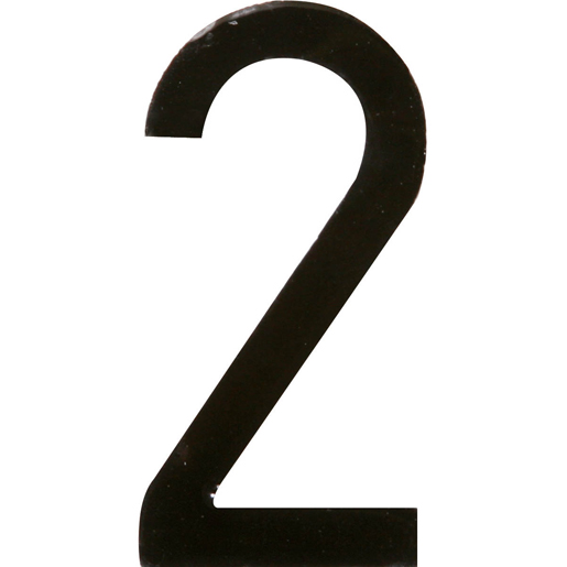 NUMERO 2 CARACTERE NOIR ADHESIF