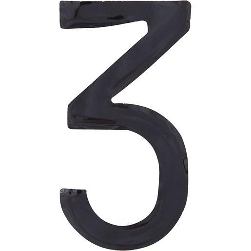 NUMERO 3 CARACTERE NOIR ADHESIF