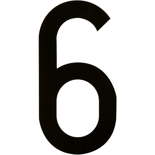 NUMERO 6 CARACTERE NOIR ADHESIF