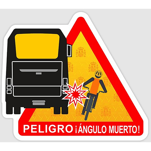 Señal de advertencia de peligro ángulos muertos