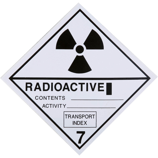 Klebeetikett RADIOAKTIVE STOFFE 7/A