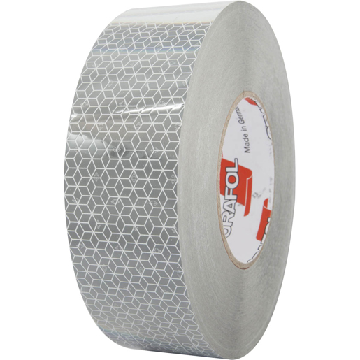 Weißes retroreflektierendes Band für starre Oberflächen 50 m ORAFOL