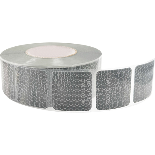 Detalle de Cinta retrorreflectante segmentada blanca 56 mm x 50 m 300