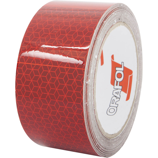 Roter retroreflektierender Streifen für starre Oberflächen 12,5 m ORAFOL
