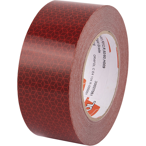 Roter retroreflektierender Streifen für starre Oberflächen 25 m ORAFOL