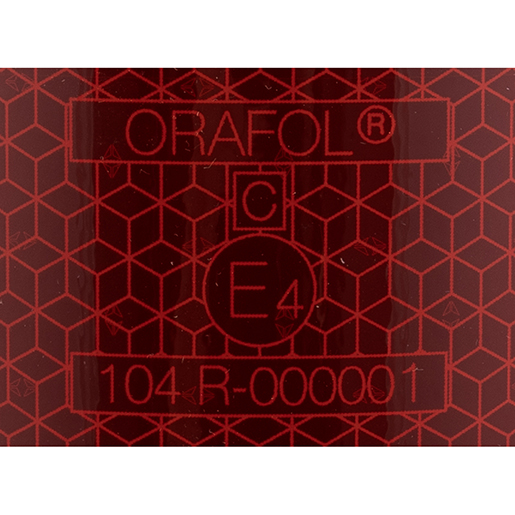 Detail von Roter retroreflektierender Streifen für starre Oberflächen 25 m ORAFOL 300