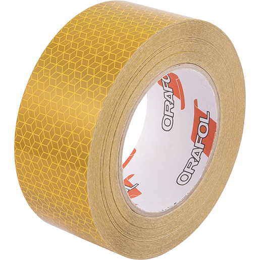 Gelber retroreflektierender Streifen für starre Oberflächen 25 m ORAFOL