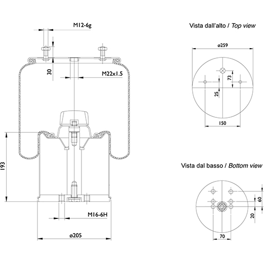 Luftfeder komplett SABO sa520028c