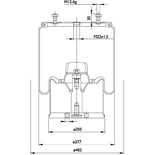 Luftfeder komplett SABO sa520034c
