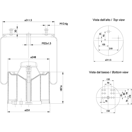 Luftfeder komplett SABO sa520087cp