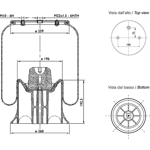 Luftfeder komplett SABO sa520091cp