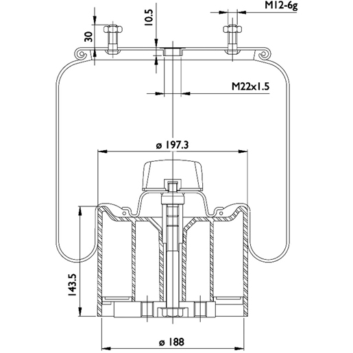 Luftfeder komplett SABO sa520129cp