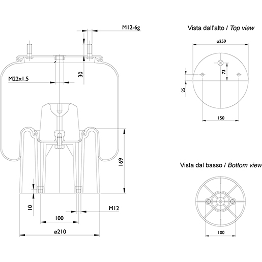 Luftfeder komplett SABO sa520133cp