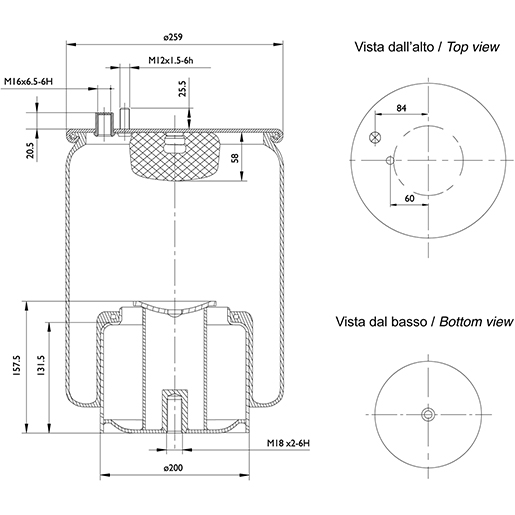 Luftfeder komplett SABO sa520189c