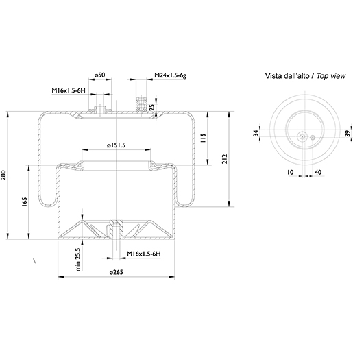 Luftfeder komplett SABO sa520204c