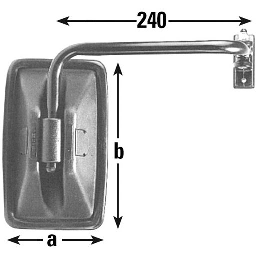 Dessin technique de RETROVISEUR COMPLET NOIR GAUCHE 100