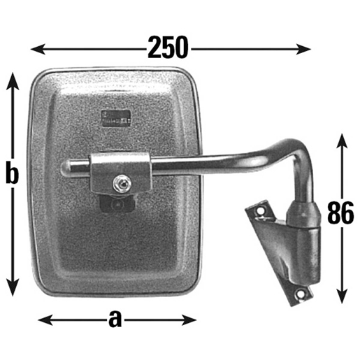 Dessin technique de RETROVISEUR COMPL NOIR GAUCHE 100