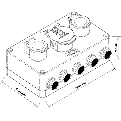 ABZWEIGKASTEN SG-1 S/DRÄHTE Technische Zeichnung von ABZWEIGKASTEN SG-1 S/DRÄHTE 100