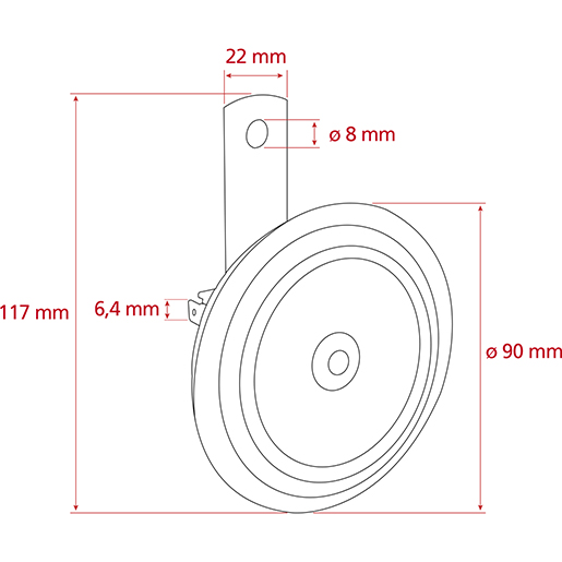Dessin technique de KLAXON ETANCHE PRISE BIPOLAIRE 12V 100