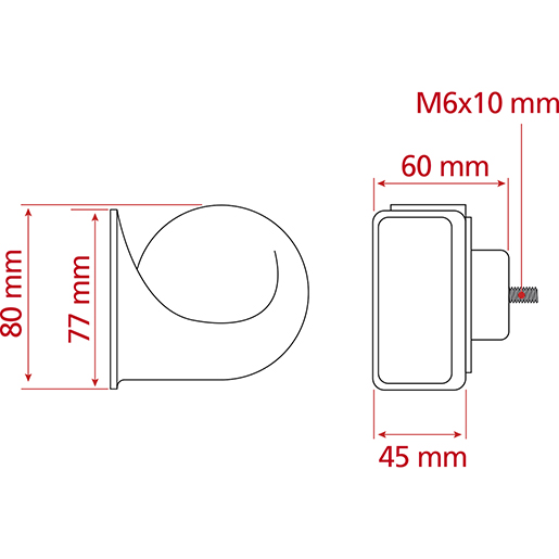 Dessin technique de PAIRE KLAXON ELETROMAGN BIPOL 24V 100
