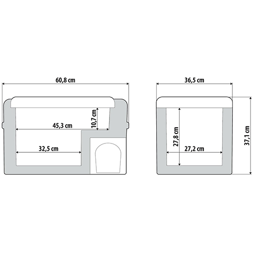 KÜHL-GEFRIERSCHRANK 30 LT 12/24V Technische Zeichnung von KÜHL-GEFRIERSCHRANK 30 LT 12/24V 100