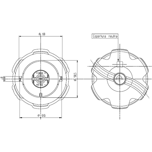 TAPPO SERBATOIO D 60 Disegno tecnico di TAPPO SERBATOIO D 60 100