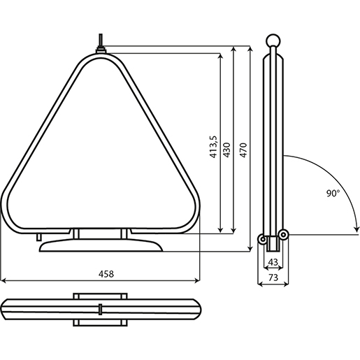 Dessin technique de TRIFLASH LED CLASSE 1 - 3M 100