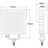 Arbeitsleuchte 30 LED quadratisch mit Schalter 24 W 12 – 24 V Technische Zeichnung von Arbeitsleuchte 30 LED quadratisch mit Schalter 24 W 12 – 24 V 100