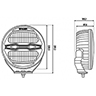Disegno tecnico di Faro LED rotondo con luce di posizione + stroboscopica X-SPIDER NINJA 100