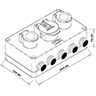 Dessin technique de BOITE DE DERIVATION SG-1 S/CABLES 100