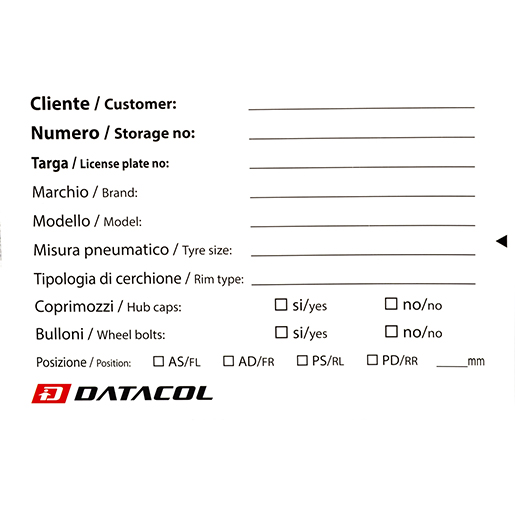 Dettaglio di Etichette pneumatici con fascetta 300