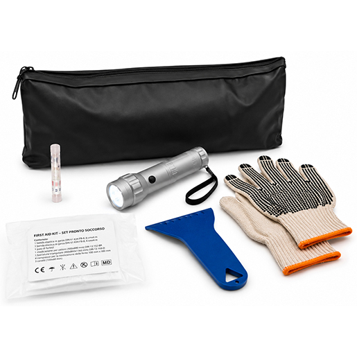Schwarze Autotasche mit Zubehör