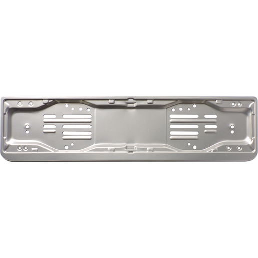 Bombierter Kennzeichenhalter hinten aus grauem Stahl, Digitaldruck A1