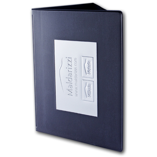 Dokumentenmappe mit 3 Klappen, schwarz, personalisiert 13x19 cm