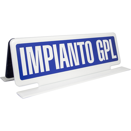 Cartello magnetico IMPIANTO GPL per esposizione veicoli