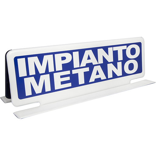 Cartello magnetico IMPIANTO METANO per esposizione veicoli Cartello magnetico IMPIANTO METANO per esposizione veicoli