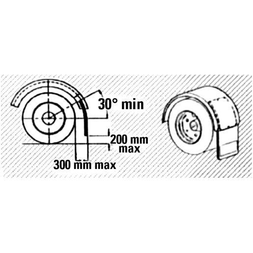 Disegno tecnico di Paraspruzzi in due pezzi linea ECO 100